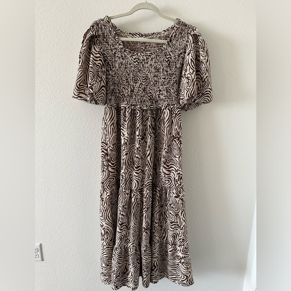 Moon River Zebra Print Maxi Dress - Black and White